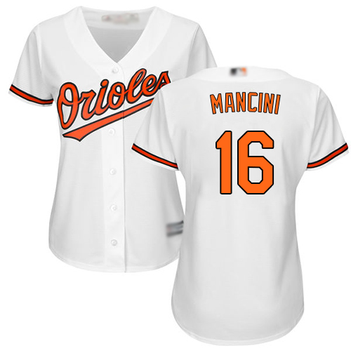 Orioles #16 Trey Mancini White Home Women's Stitched MLB Jersey